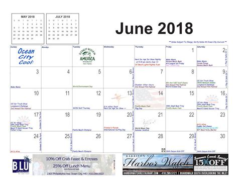 ocean city calendar of events 2023.